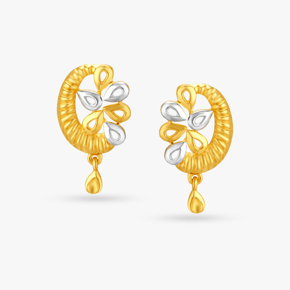 Buy Serene Crescent Drop Earrings at Best Price Tanishq UAE