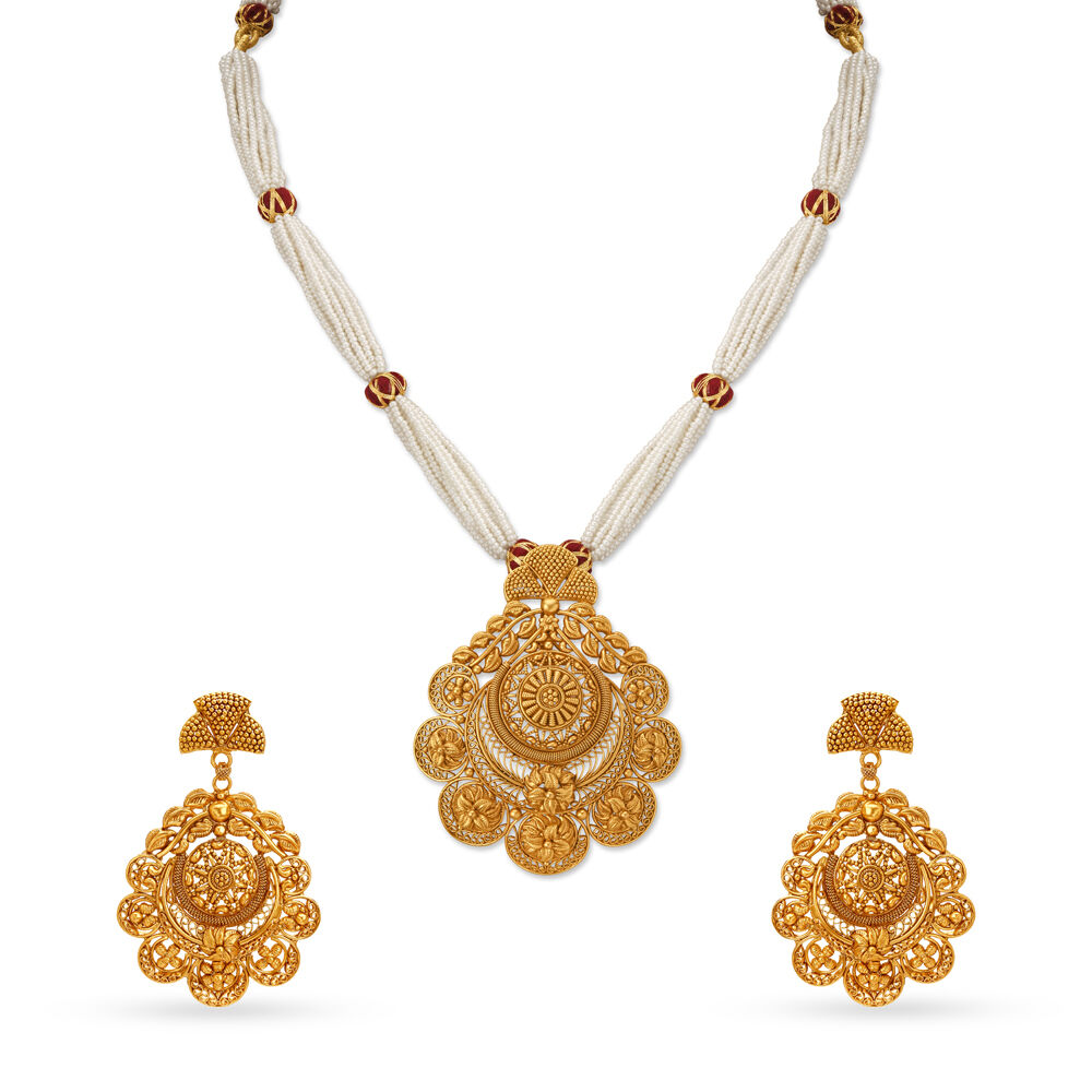 Pendant earring deals set gold