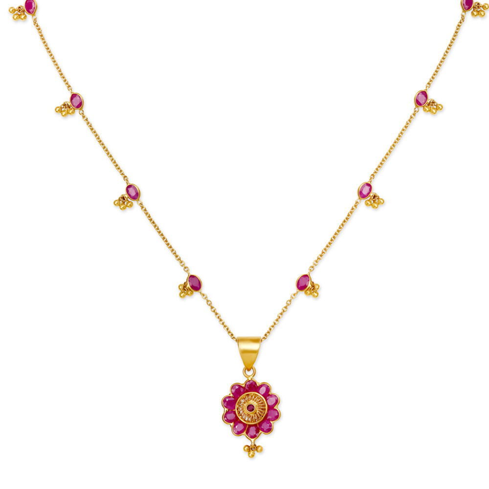 Charming Ruby Pendant with Chain