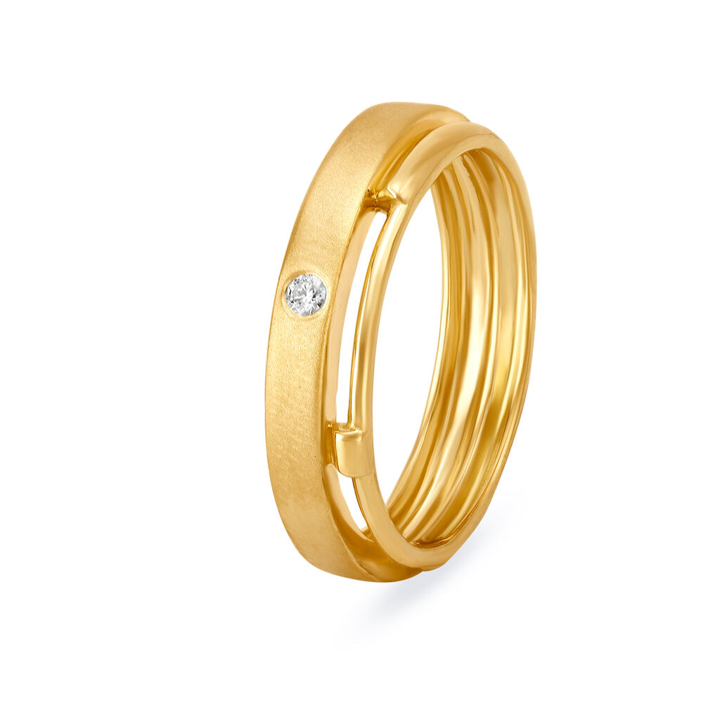 Buy 18 KT Yellow Gold Radiant Abstract Finger Ring at Best Price | Tanishq  UAE