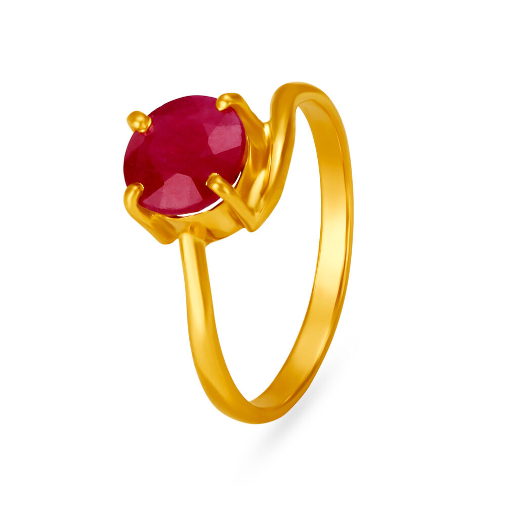 Buy Sophisticated 22 Karat Gold And Ruby Finger Ring at Best Price