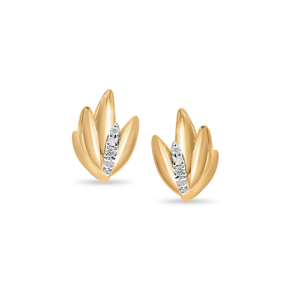 Yellow gold sales diamond stud earrings