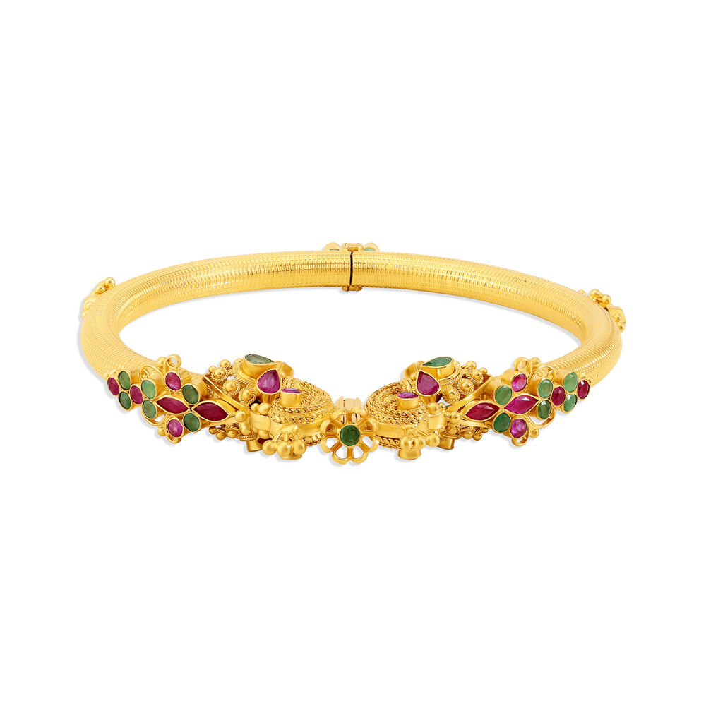 Buy Resplendent Emerald and Ruby Bangle at Best Price Tanishq UAE
