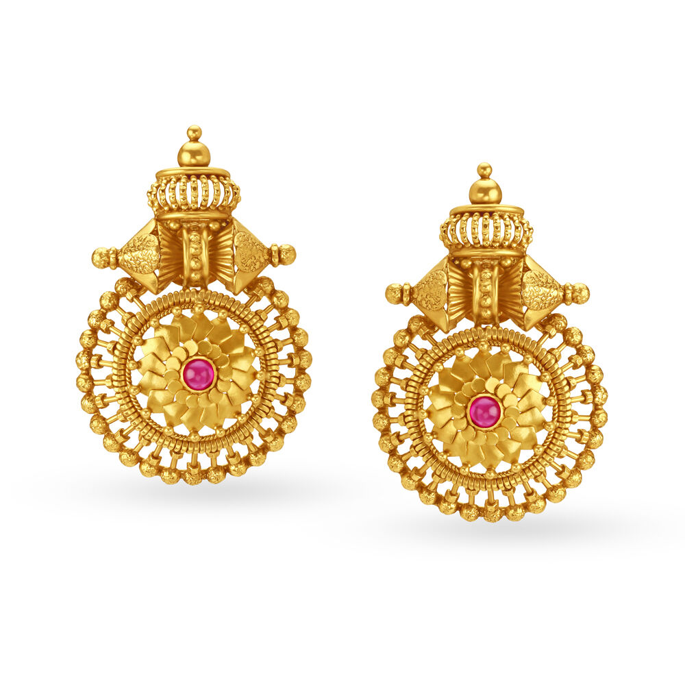 Stone earrings hot sale in gold