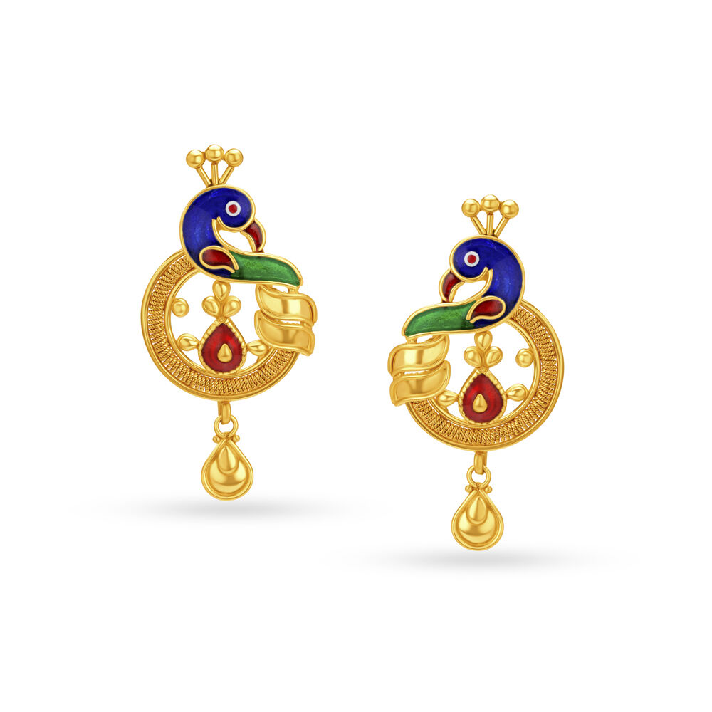 Peacock shop earrings gold