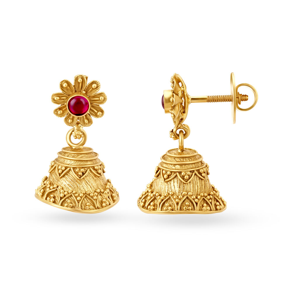 Gold jhumkas deals with price