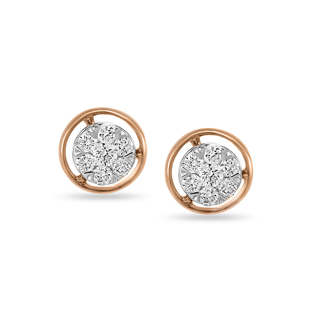 Rose gold diamond earrings shop studs