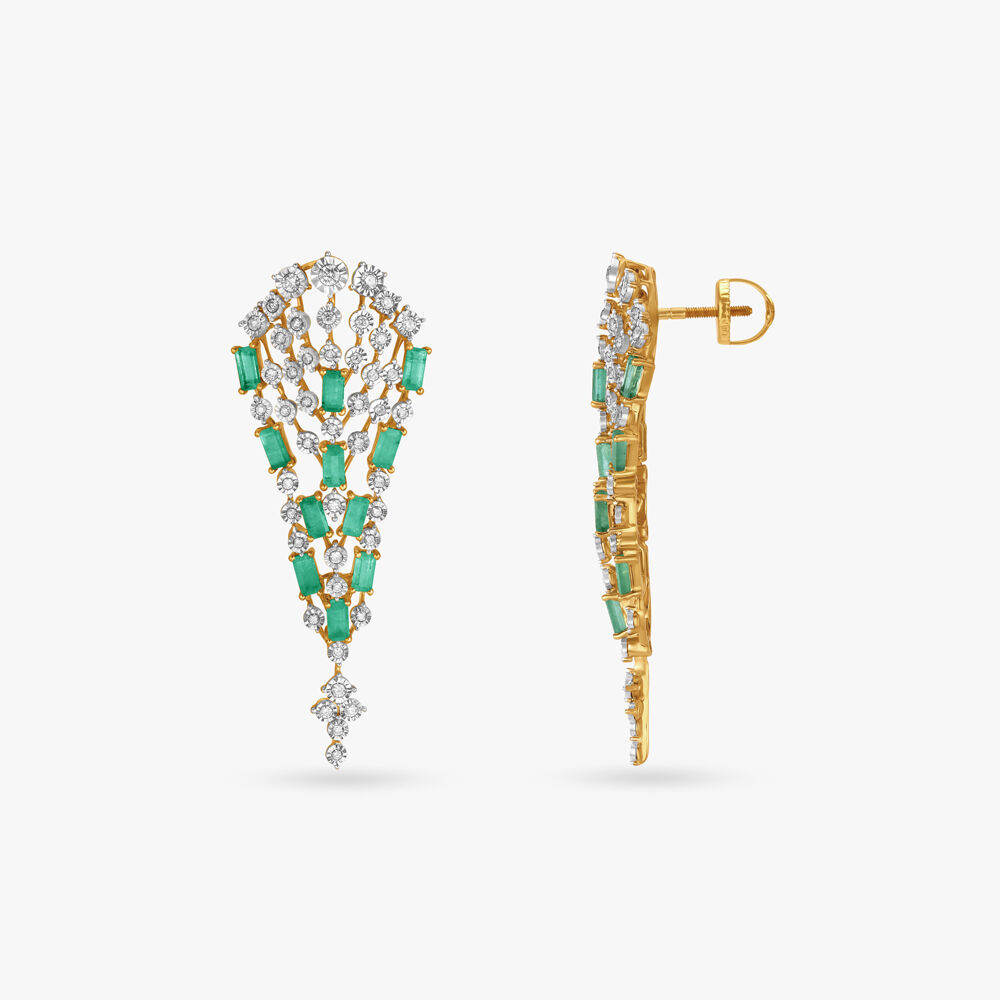 Tanishq emerald shop earrings