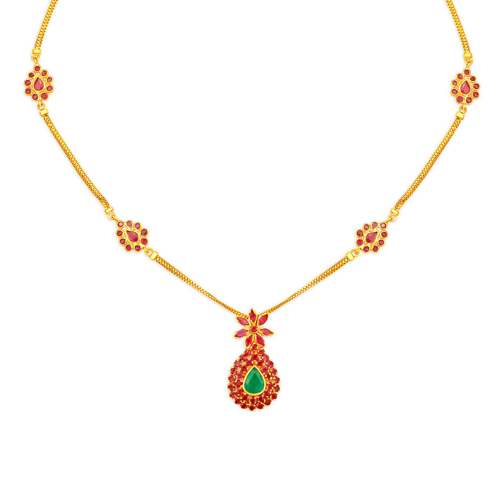 Buy Suraya Emerald and Ruby Necklace at Best Price Tanishq UAE