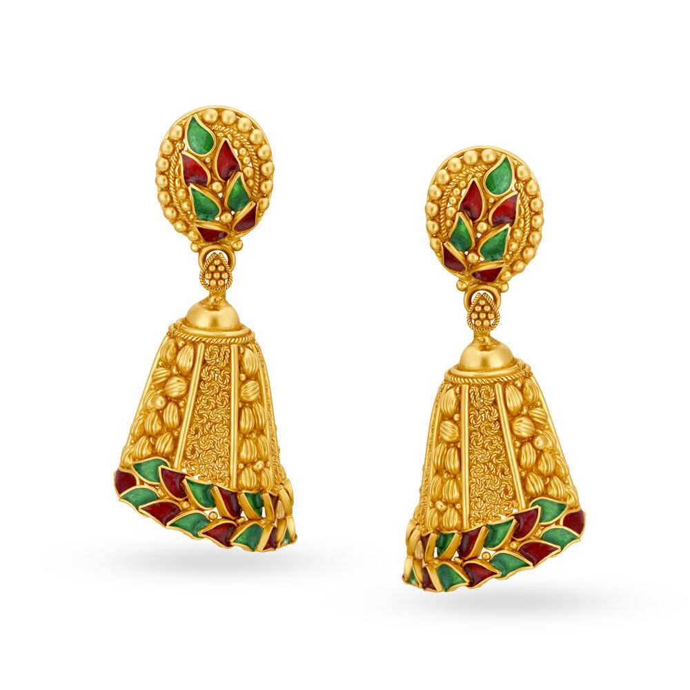 Tanishq gold jhumka clearance designs with price