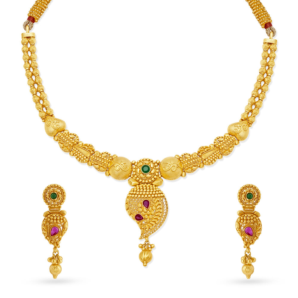 Tanishq gold necklace sale set