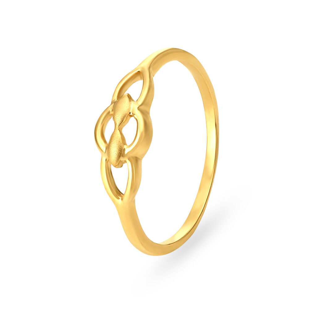 BEEZAL 14KT Heart Style Diamond Gold Finger Ring made with Pure Gold |  (Weight 1.30Gms) | Light Weight Yellow Gold Design with Adjustable Fit for  Easy Wear - SNT Gold