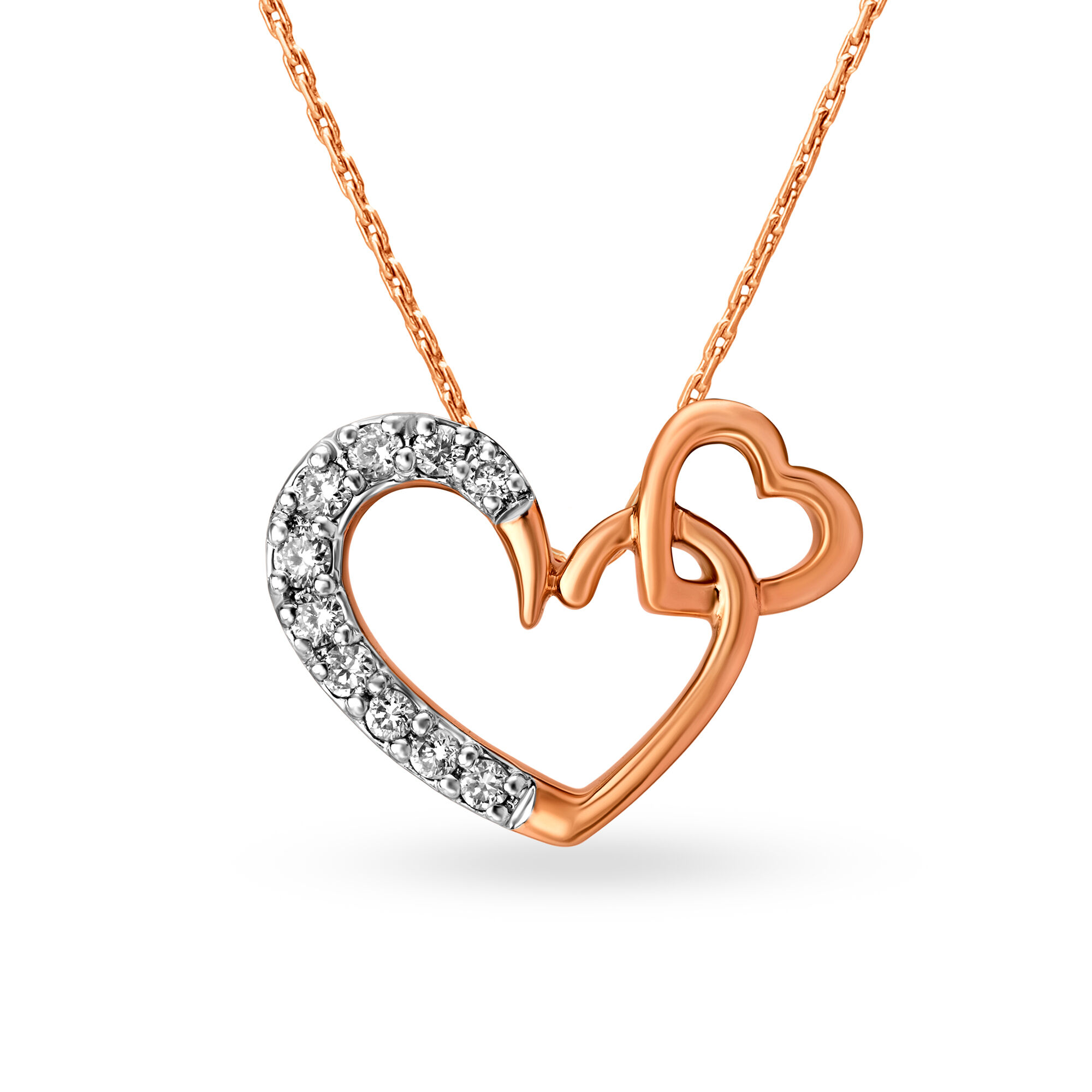 Gold heart necklace with diamonds new arrivals
