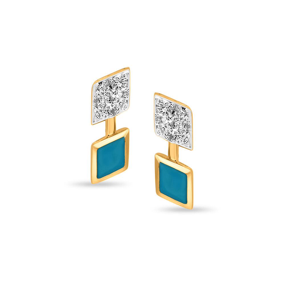 Gold turquoise earrings deals