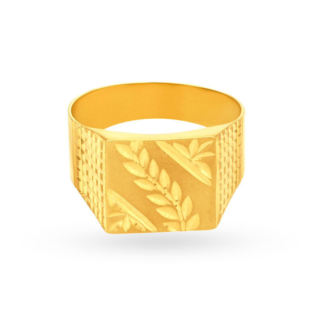 Charming Multifinish Gold Finger Ring for Men