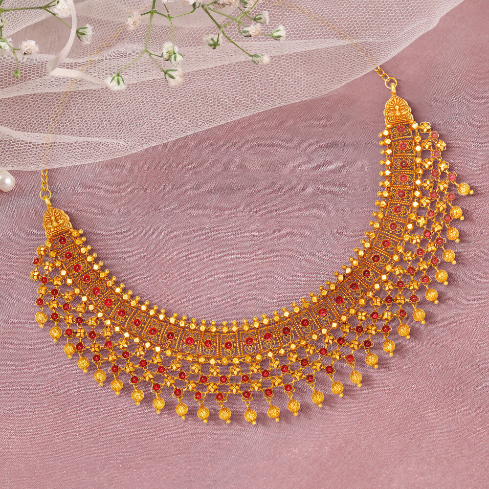 Buy Surreal Gold Necklace Set at Best Price Tanishq UAE