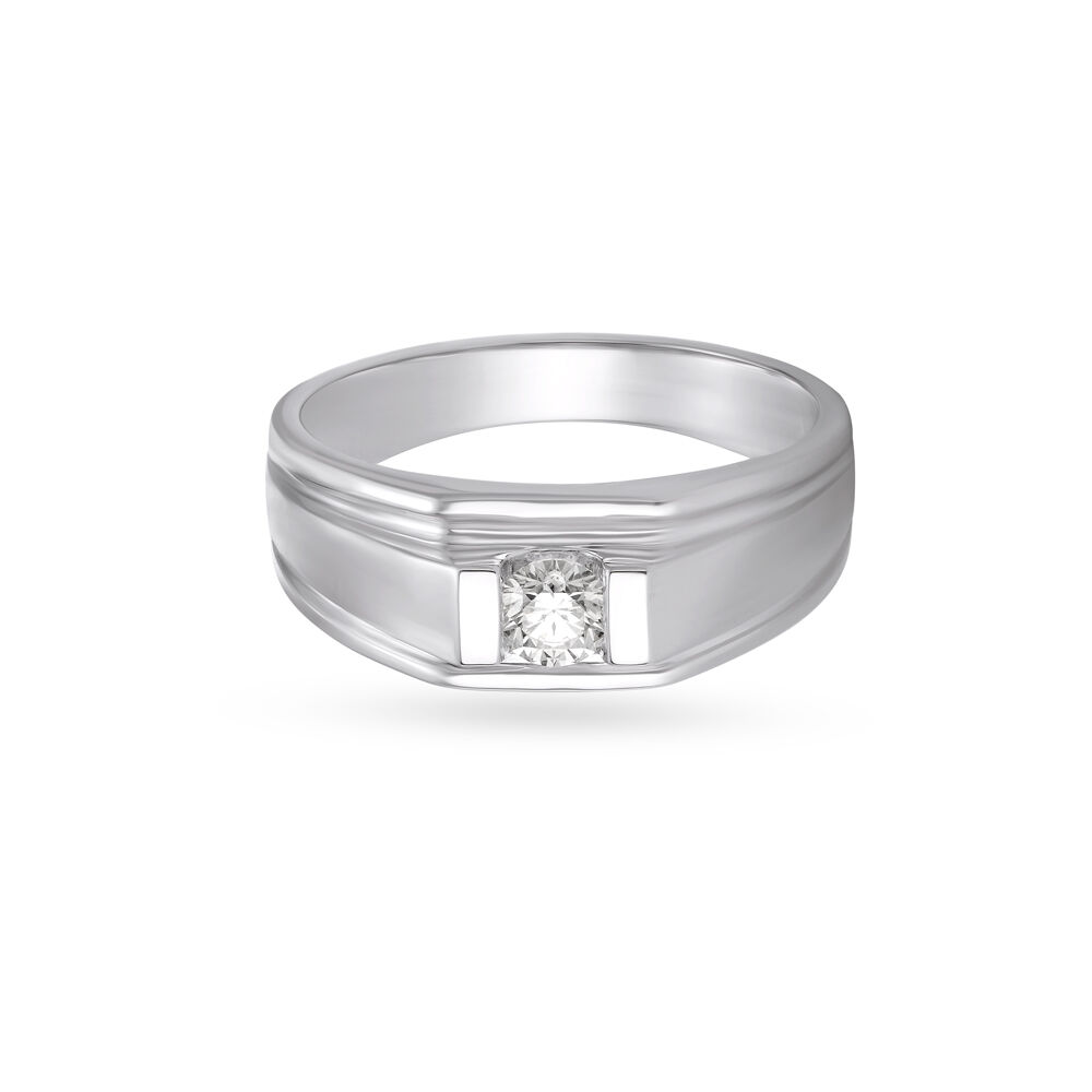Men's platinum ring with clearance diamond