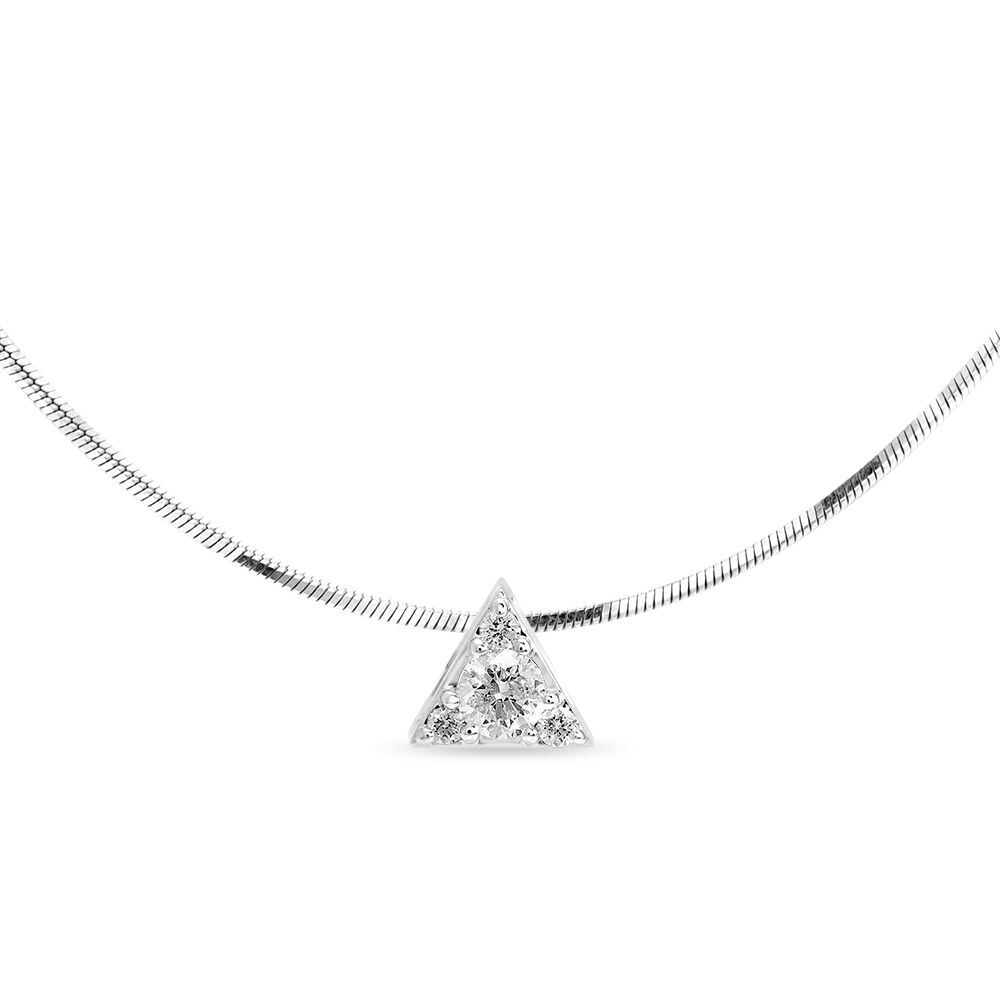 Buy 18 KT White Gold Triangle Diamond Pendant at Best Price