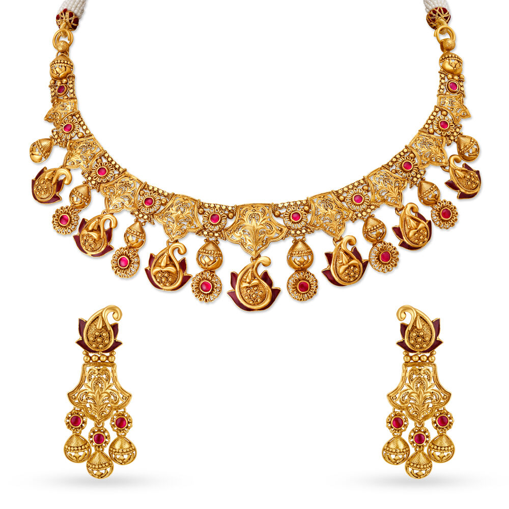 Gold necklace store set tanishq