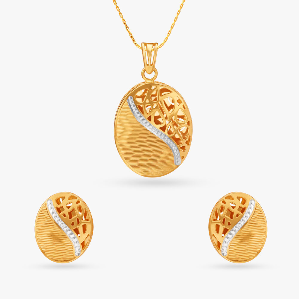 Gold pendant store set tanishq