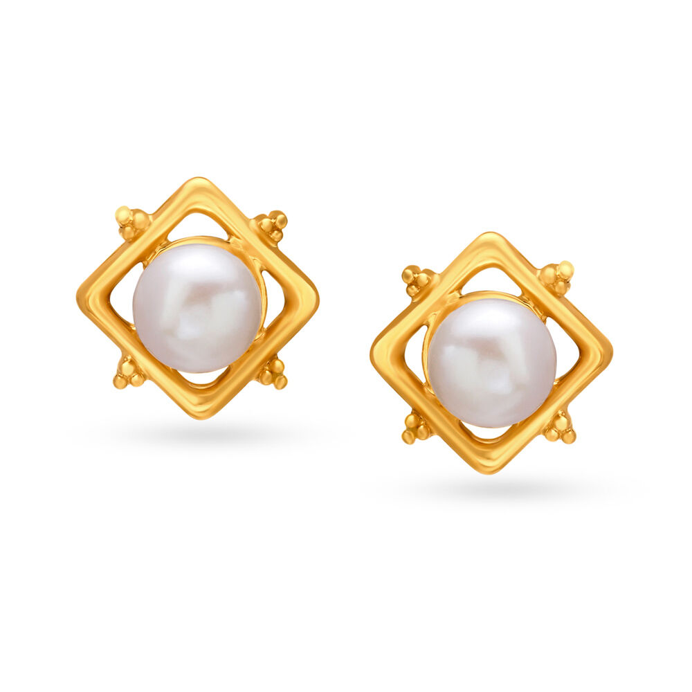 Pearl earrings new arrivals gold tanishq