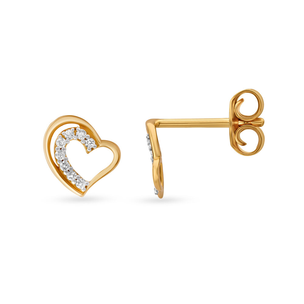 Heart shaped earrings shop gold