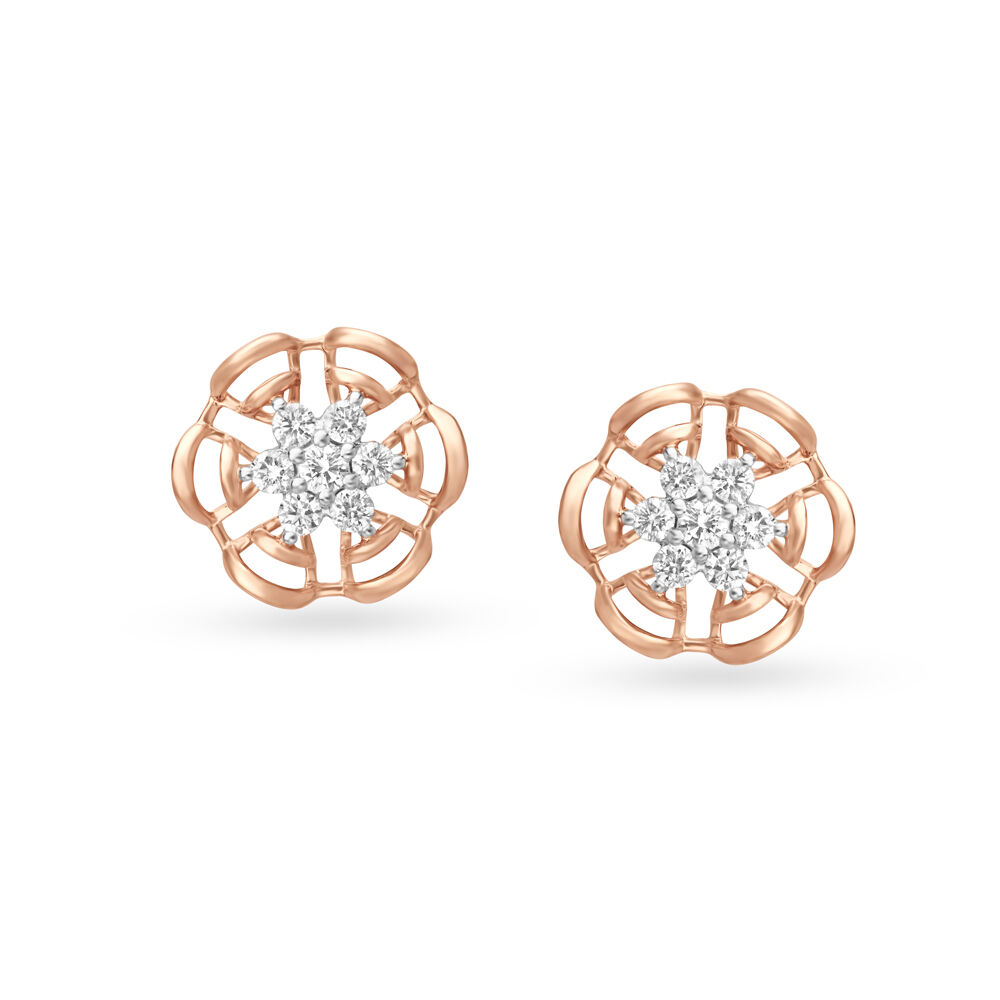 Diamond store flower earrings