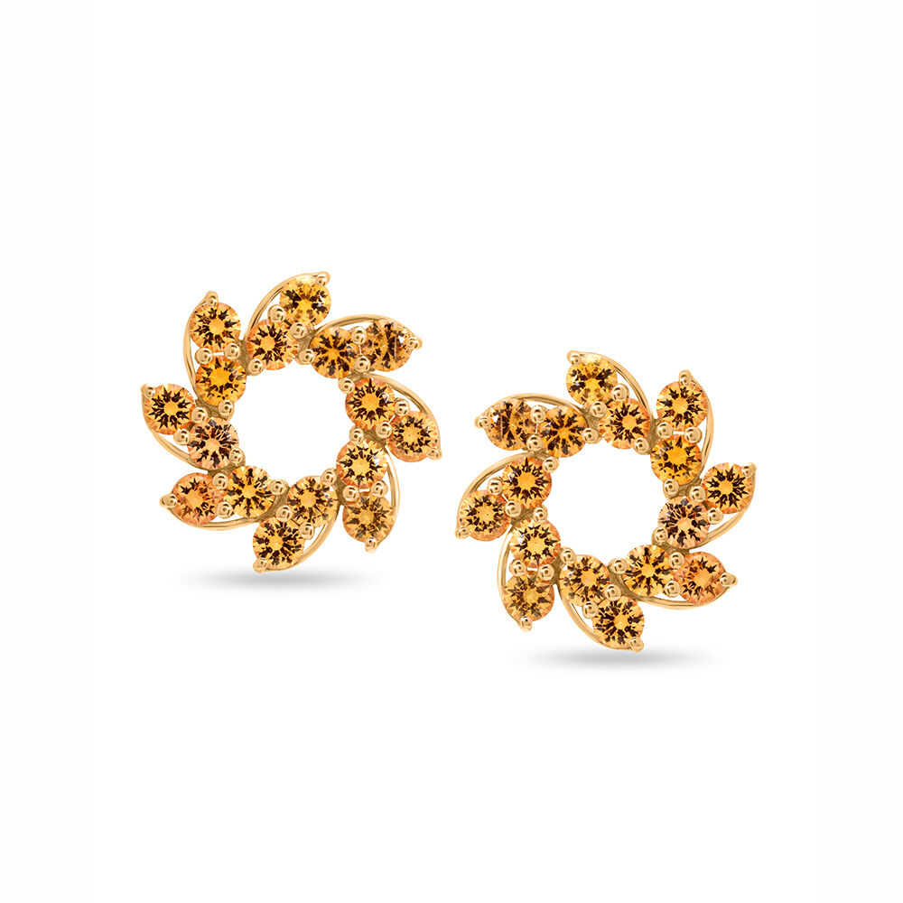 Gold sapphire deals earrings