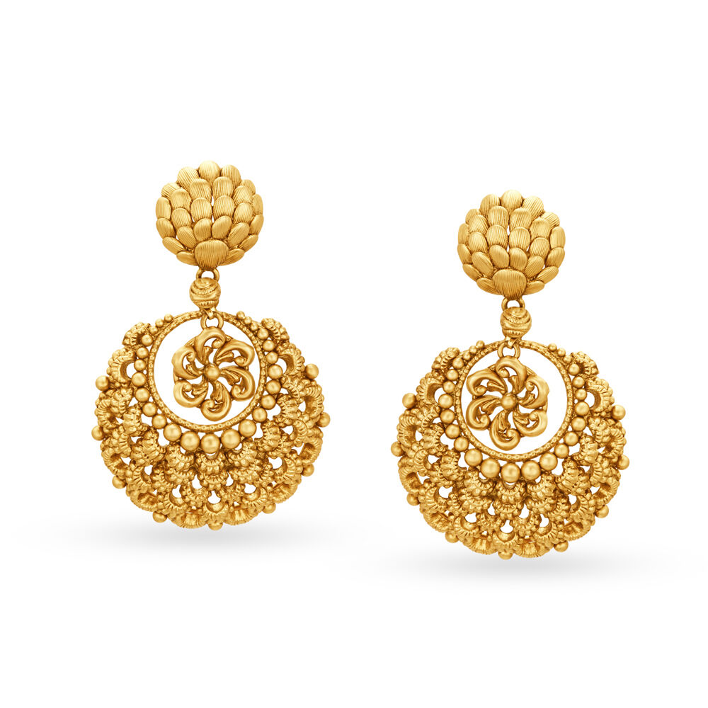 Chandbali earrings gold clearance tanishq