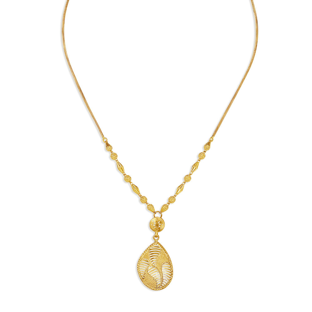 Buy Glimmering Yellow Gold Teardrop Necklace and Earrings Set at