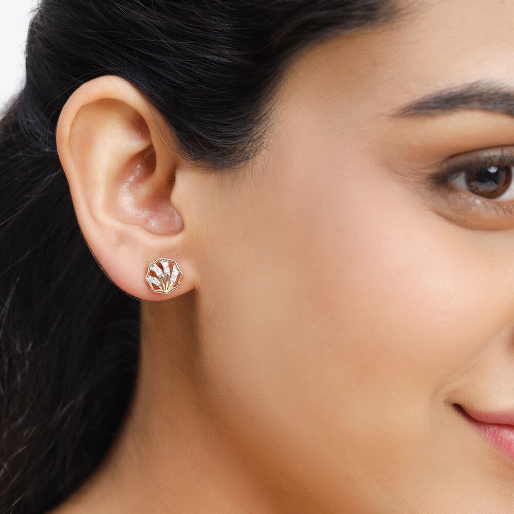 Diamond stud earrings yellow gold sale