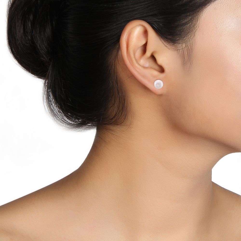 Buy Minimalist 18 Karat Yellow Gold And Pearl Studs at Best Price