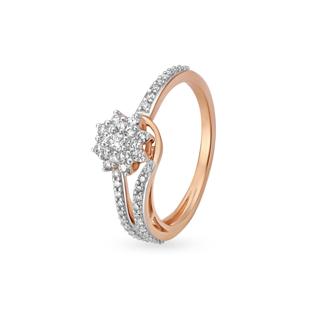 Buy Scintillating 18 Karat Rose Gold And Diamond Statement Ring at