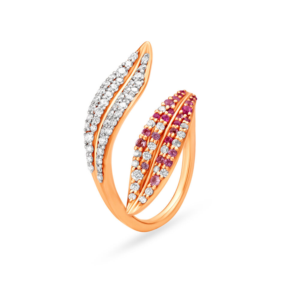 Buy Leaf Inspired Sapphire Finger Ring at Best Price Tanishq UAE