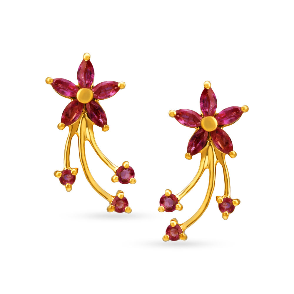 Tanishq cheap ruby earrings