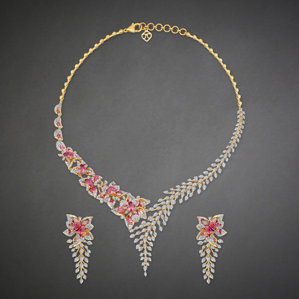 Tanishq blue clearance sapphire necklace