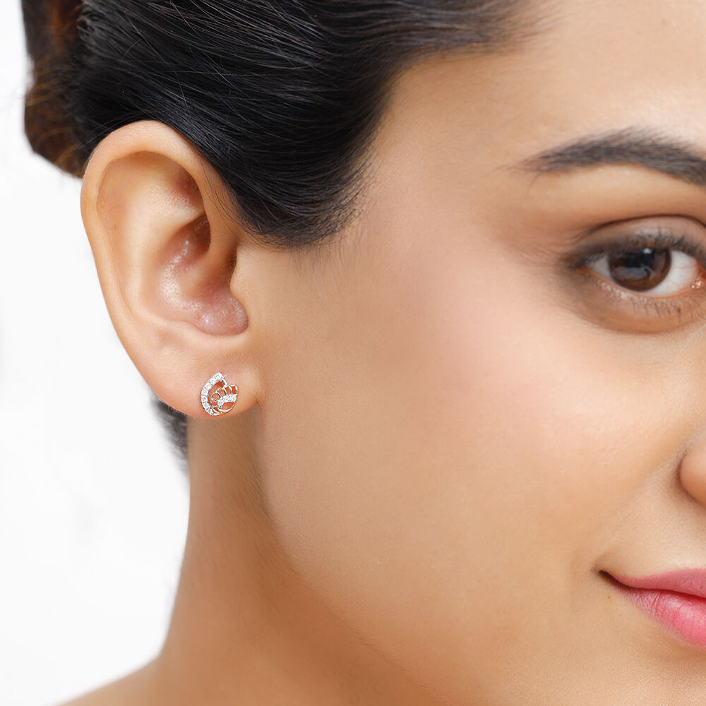 Rose stud store earring
