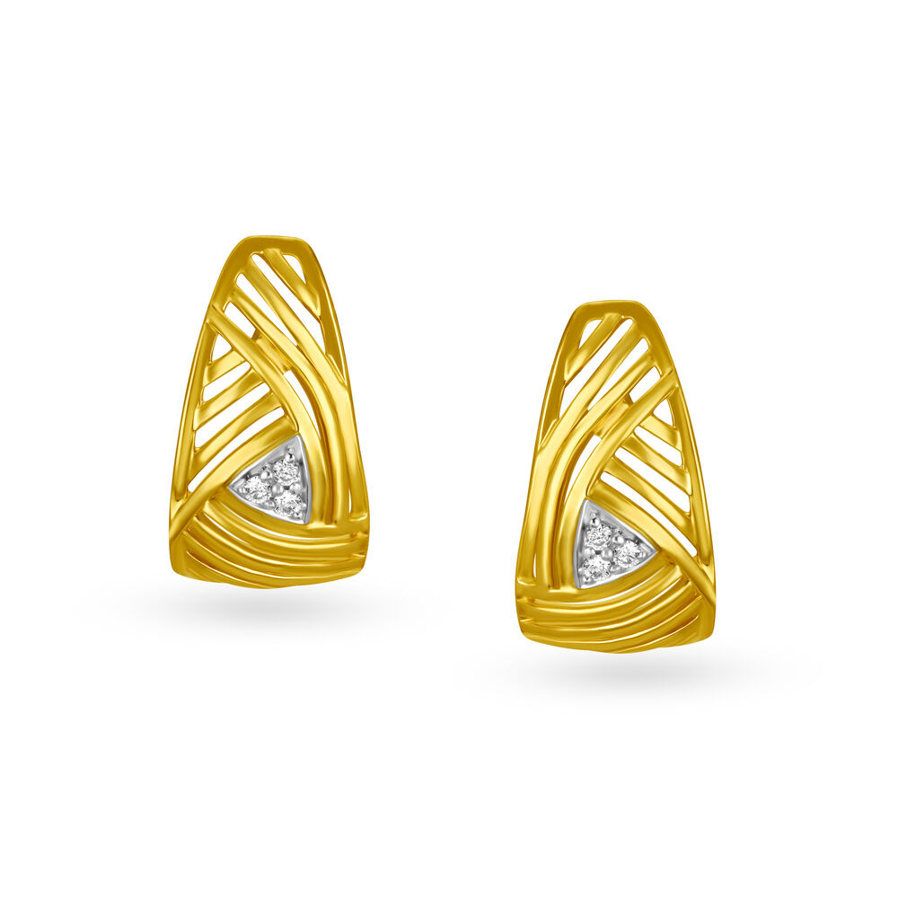 Buy Mia by Tanishq 18KT Yellow Gold Diamond Hoop Earrings with