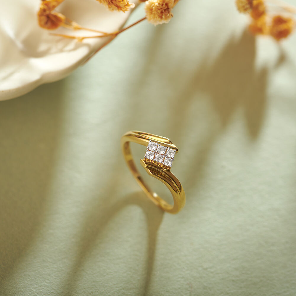 Buy Fancy Glossy Gold and Diamond Finger Ring at Best Price