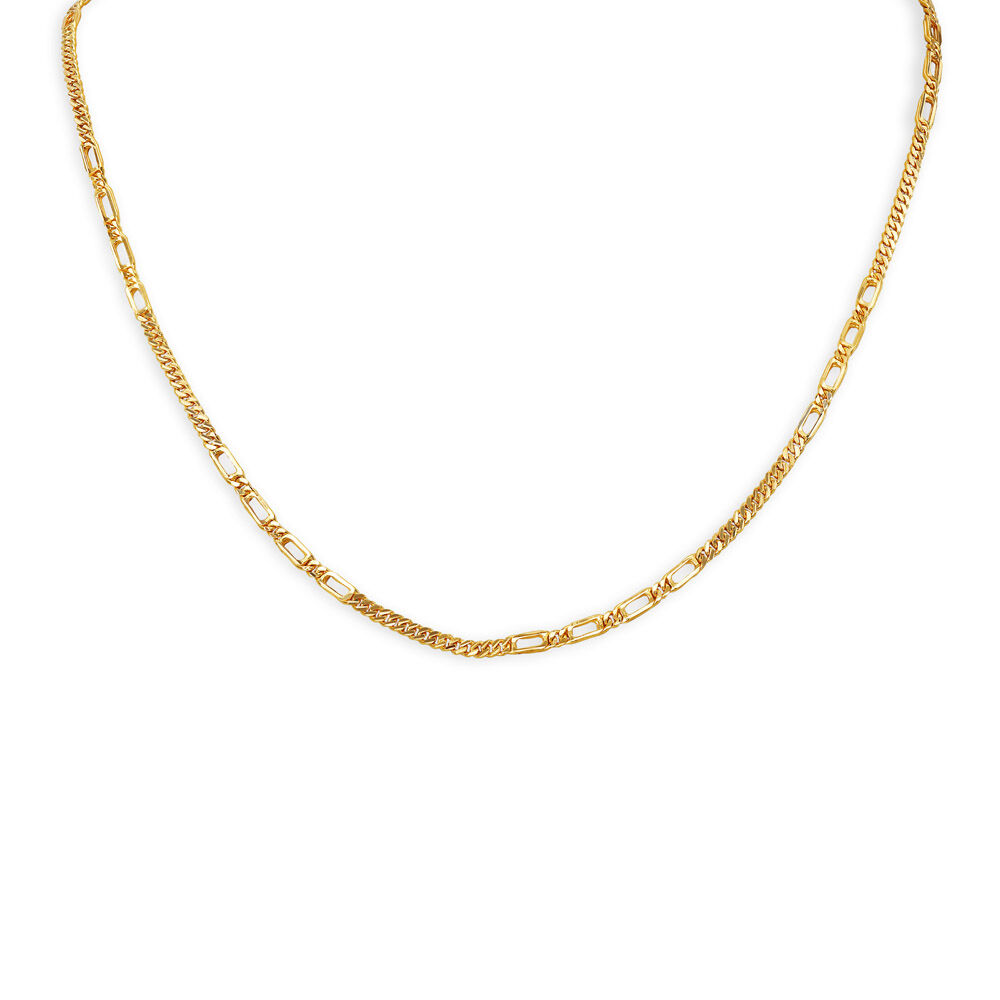 Buy Splendid 22 Karat Yellow Gold Varied Link Chain at Best Price