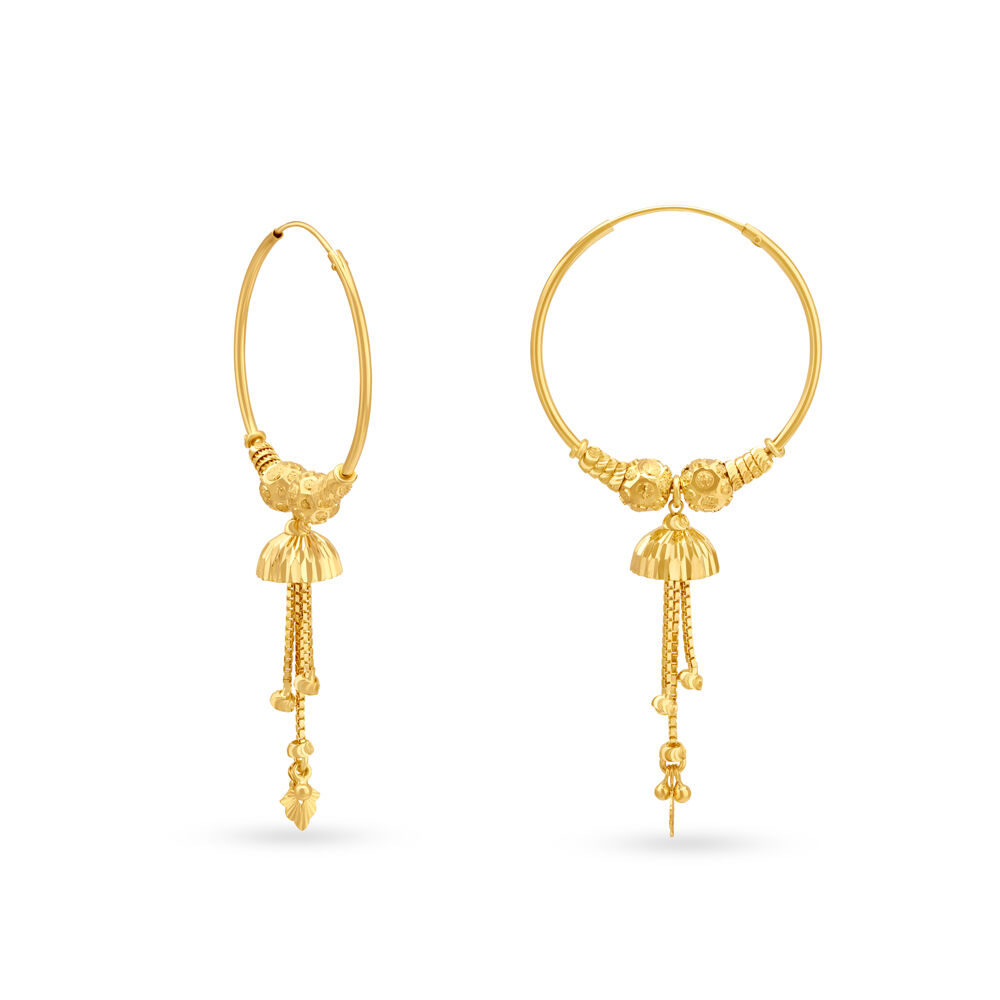 Gold round earrings with hot sale price