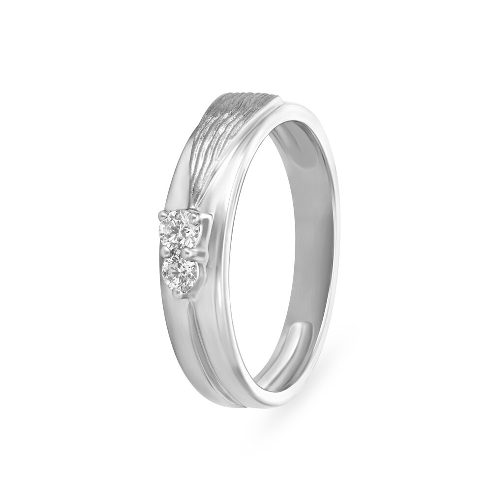 Exquisite Asymmteric Platinum and Diamond Ring