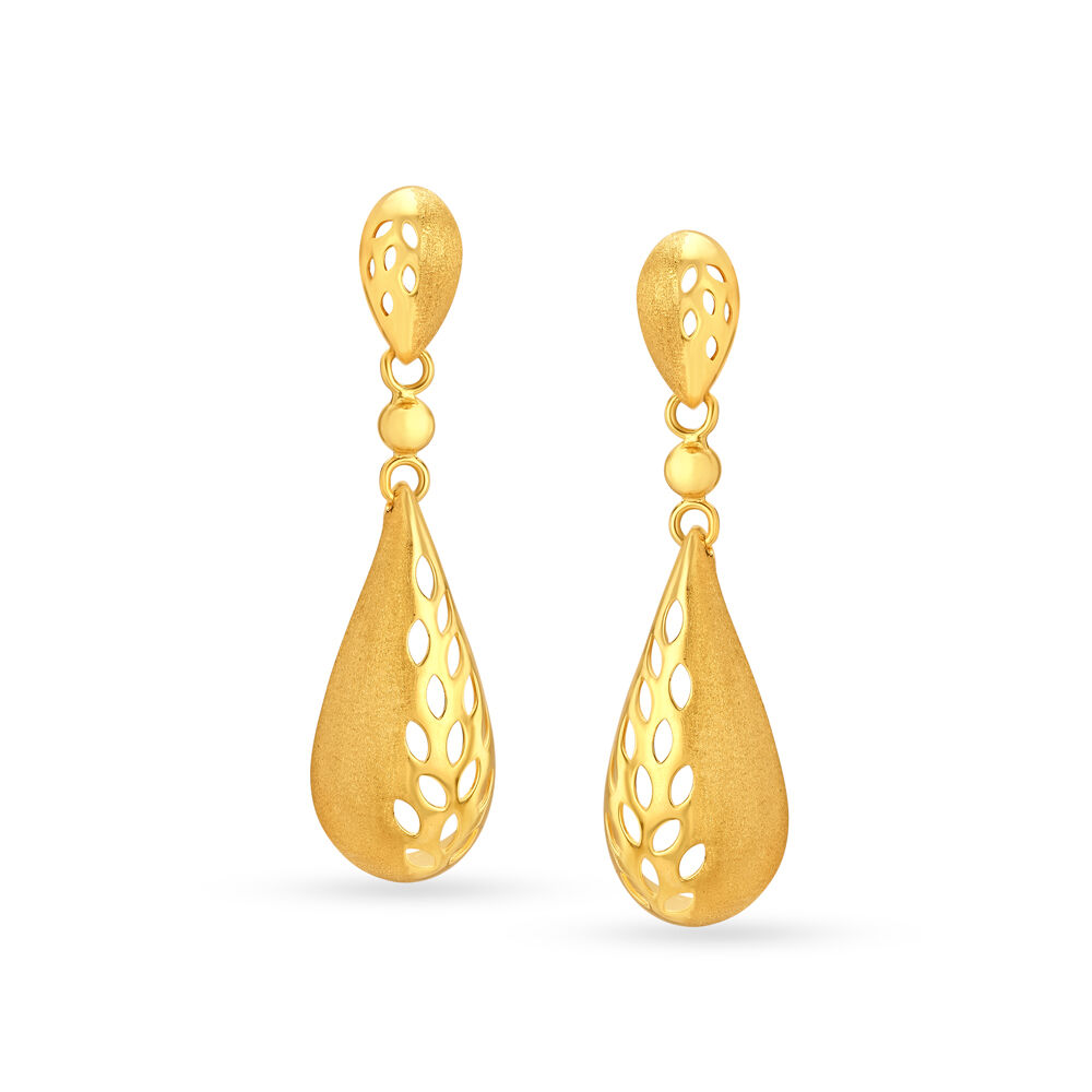Buy Stylish Fancy Gold Drop Earrings at Best Price Tanishq UAE