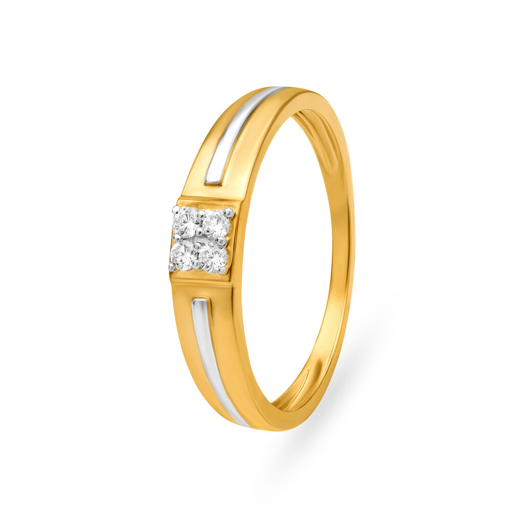 Ethereal 18 Karat Yellow Gold And Diamond Square Finger Ring