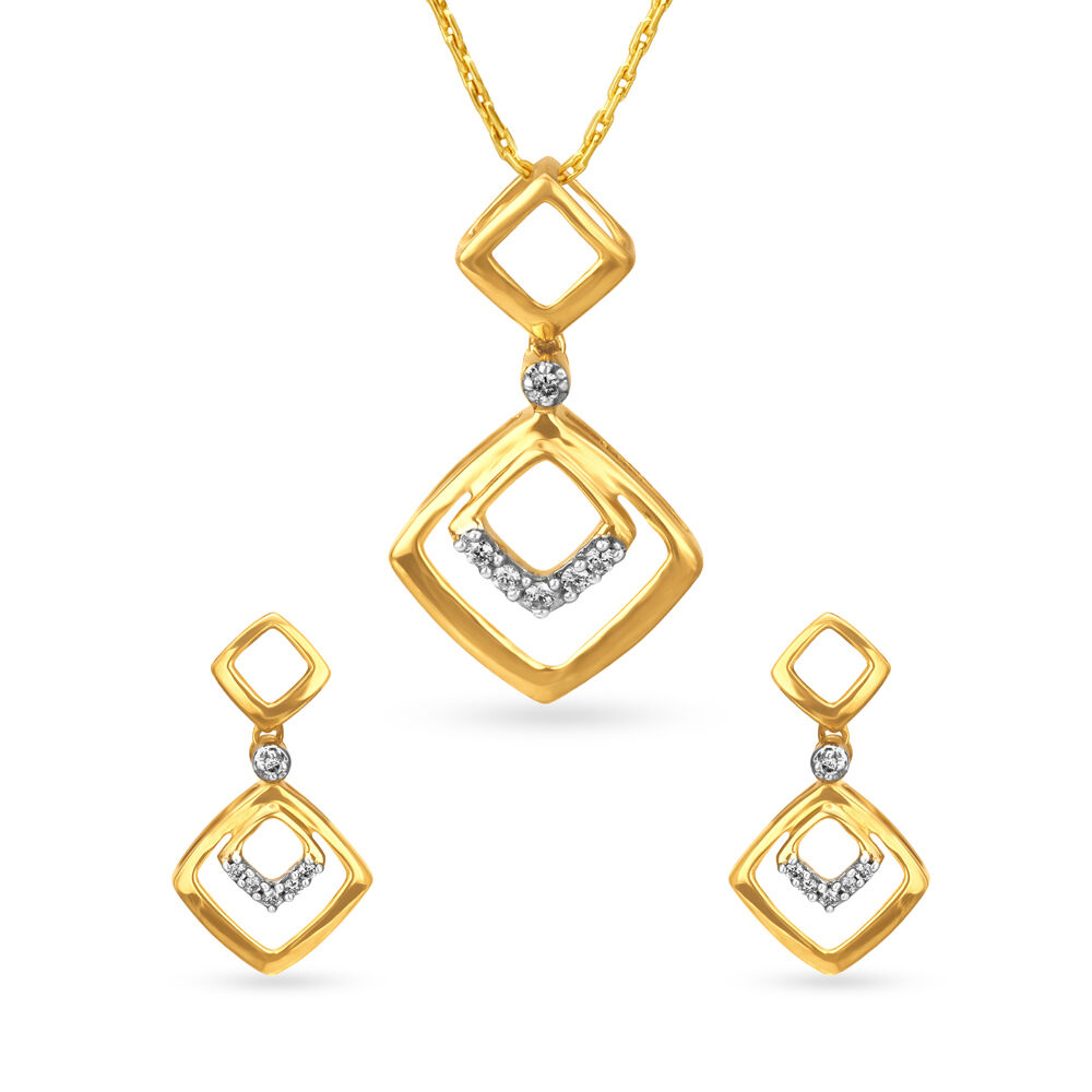 Tanishq diamond 2025 pendant set