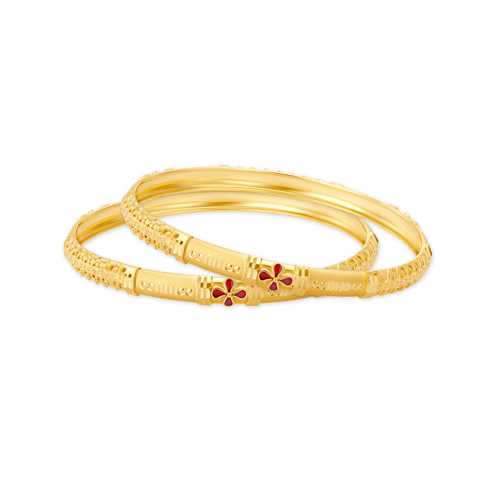 Gold bangles latest designs shop tanishq with price