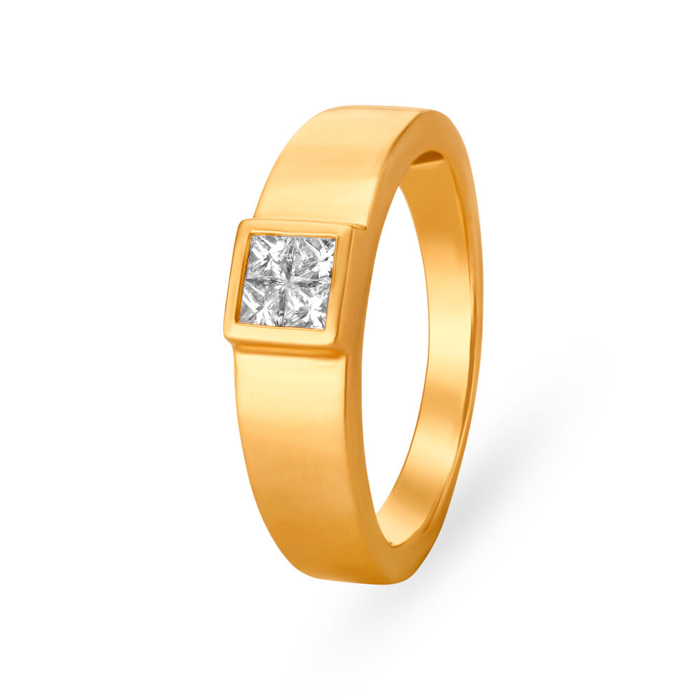Square gold deals ring