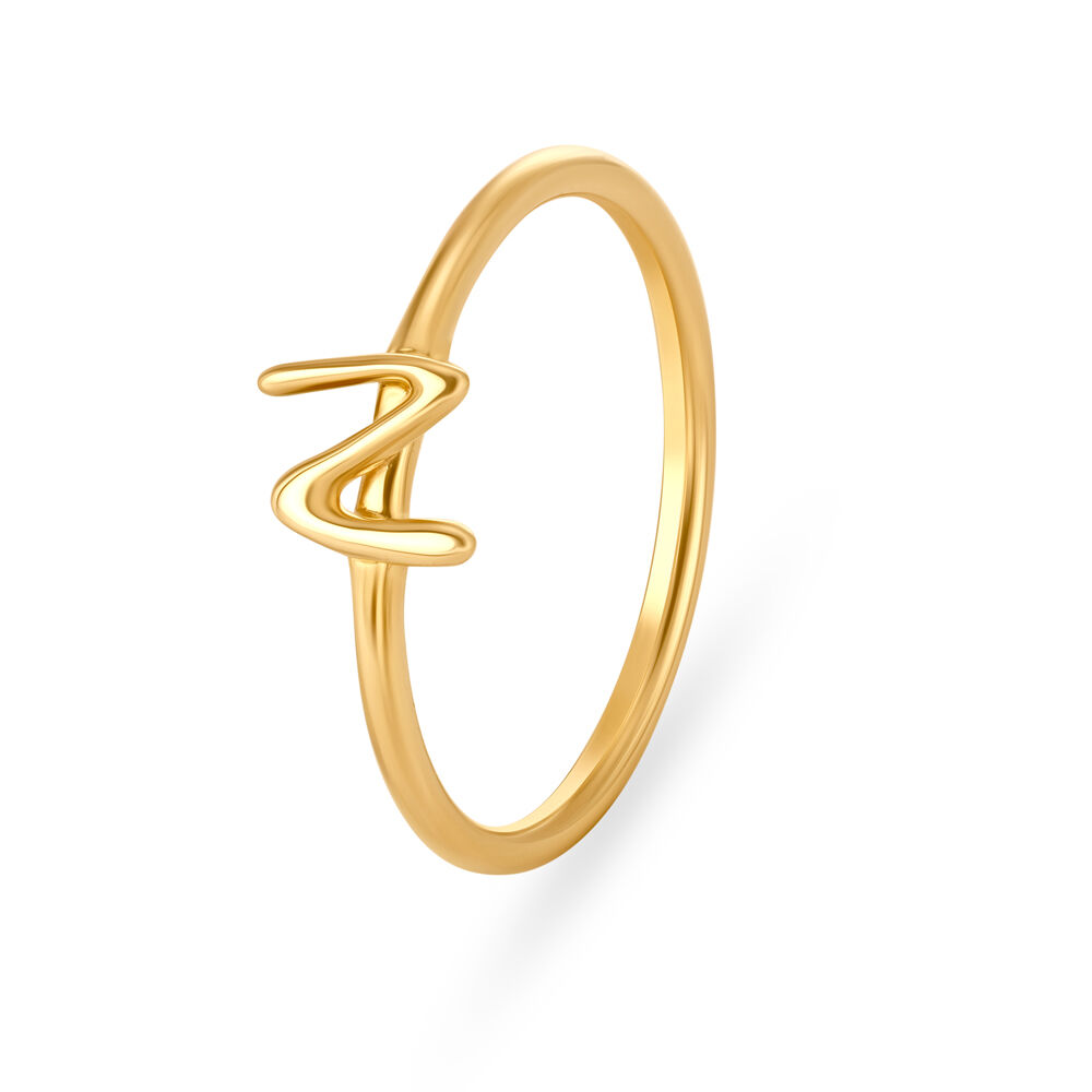 Gold ring on sale with letter n