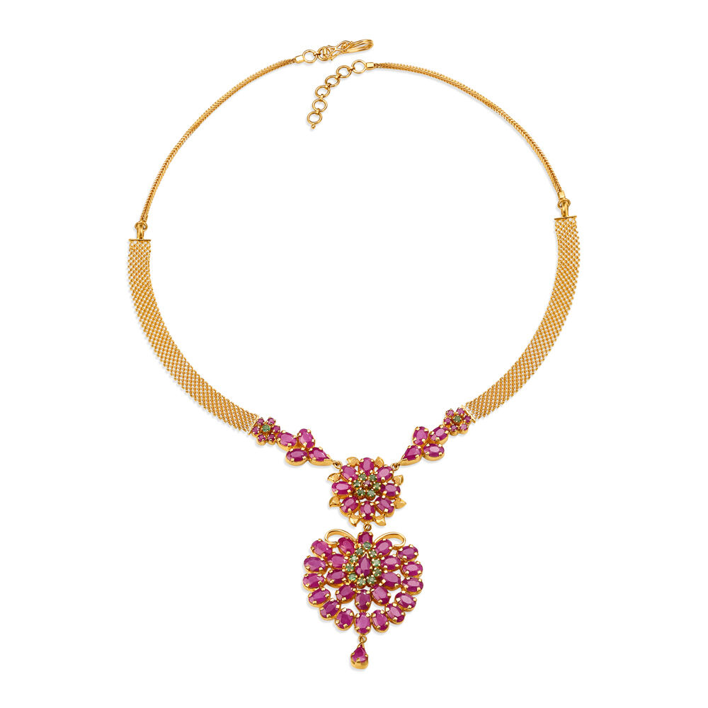 Emerald gold necklace discount price