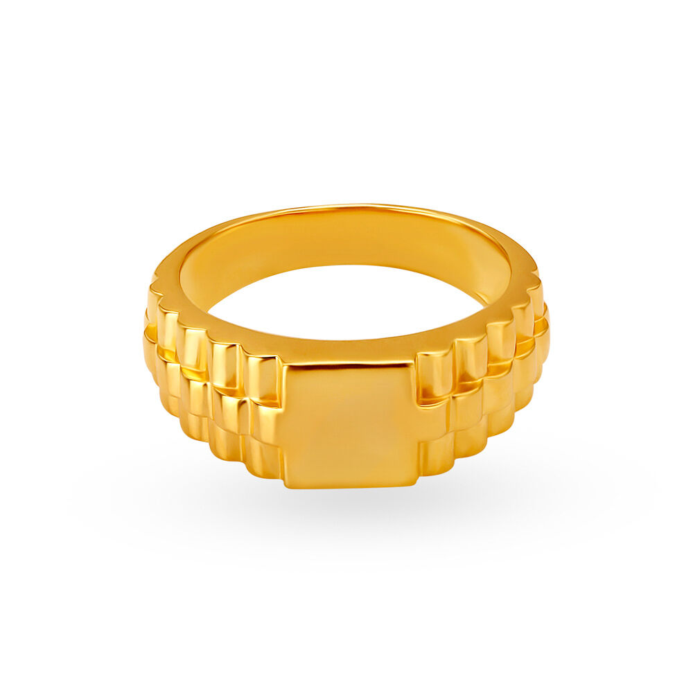 Buy Unique Geometric Gold Ring for Men at Best Price Tanishq UAE